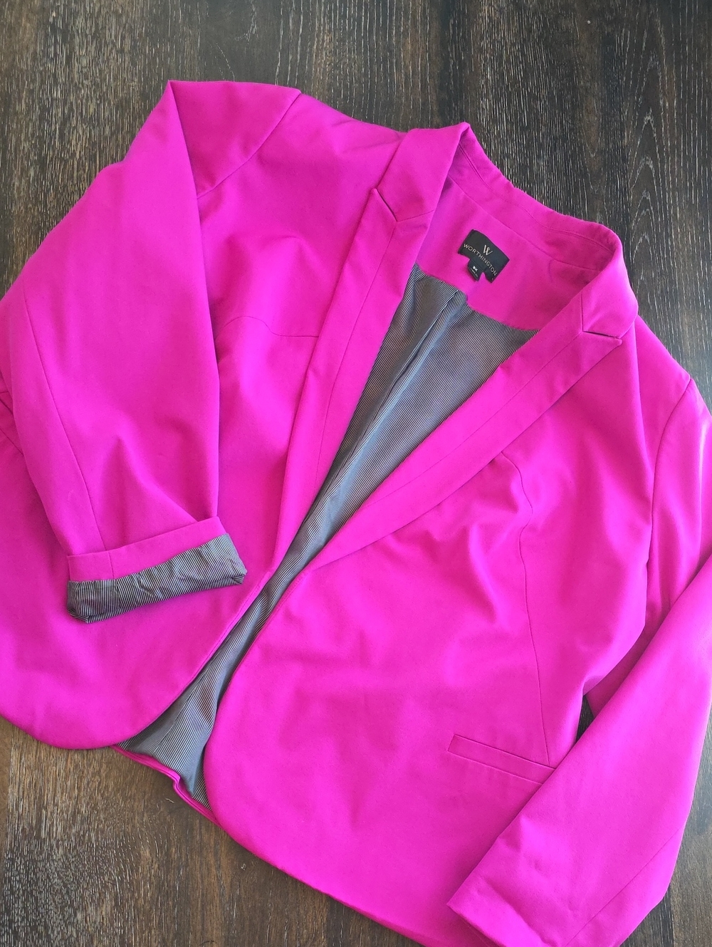 Worthington Hot Pink Open-Front Blazer